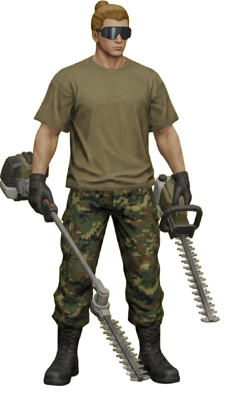 LANDMAN operative standing on a patch of grass